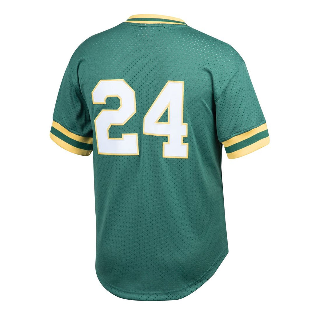 Athletics Rickey Henderson | Mitchell & Ness Green Cooperstown Collection Big & Tall Mesh Batting Practice Jersey