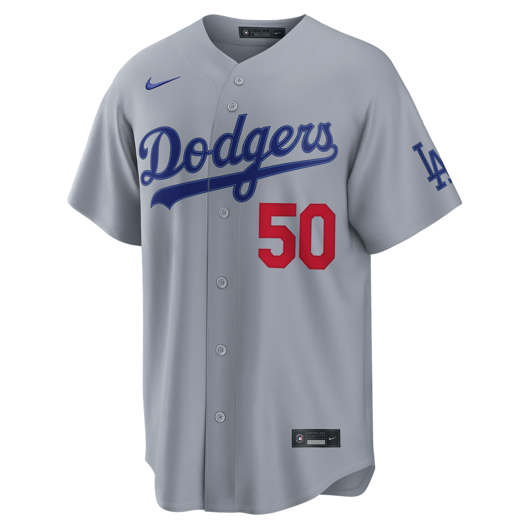 Los Angeles Dodgers Mookie Betts | Nike Gray Stadium Jersey