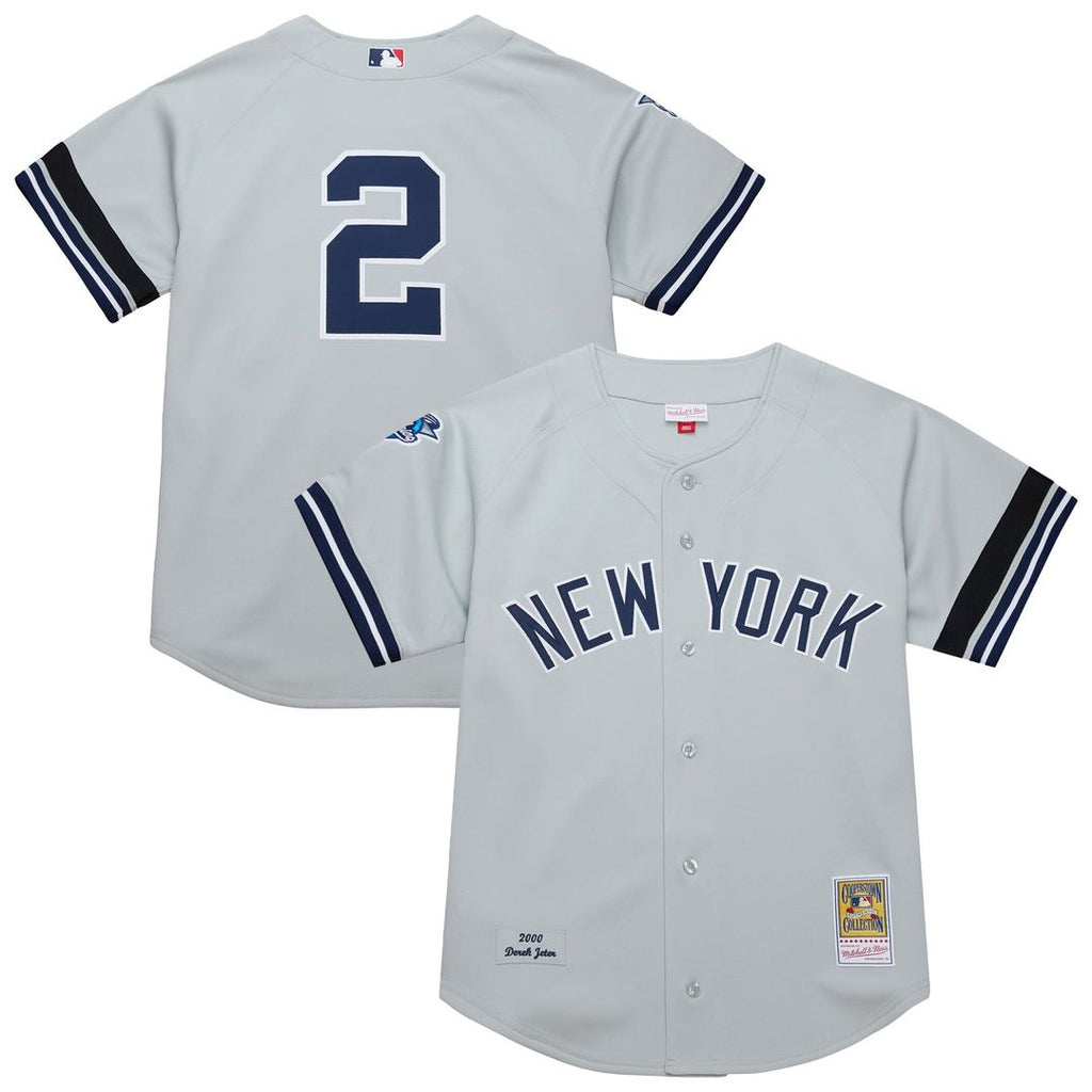 New York Yankees Derek Jeter | Mitchell & Ness Gray Cooperstown Collection 2000 World Series Authentic Jersey