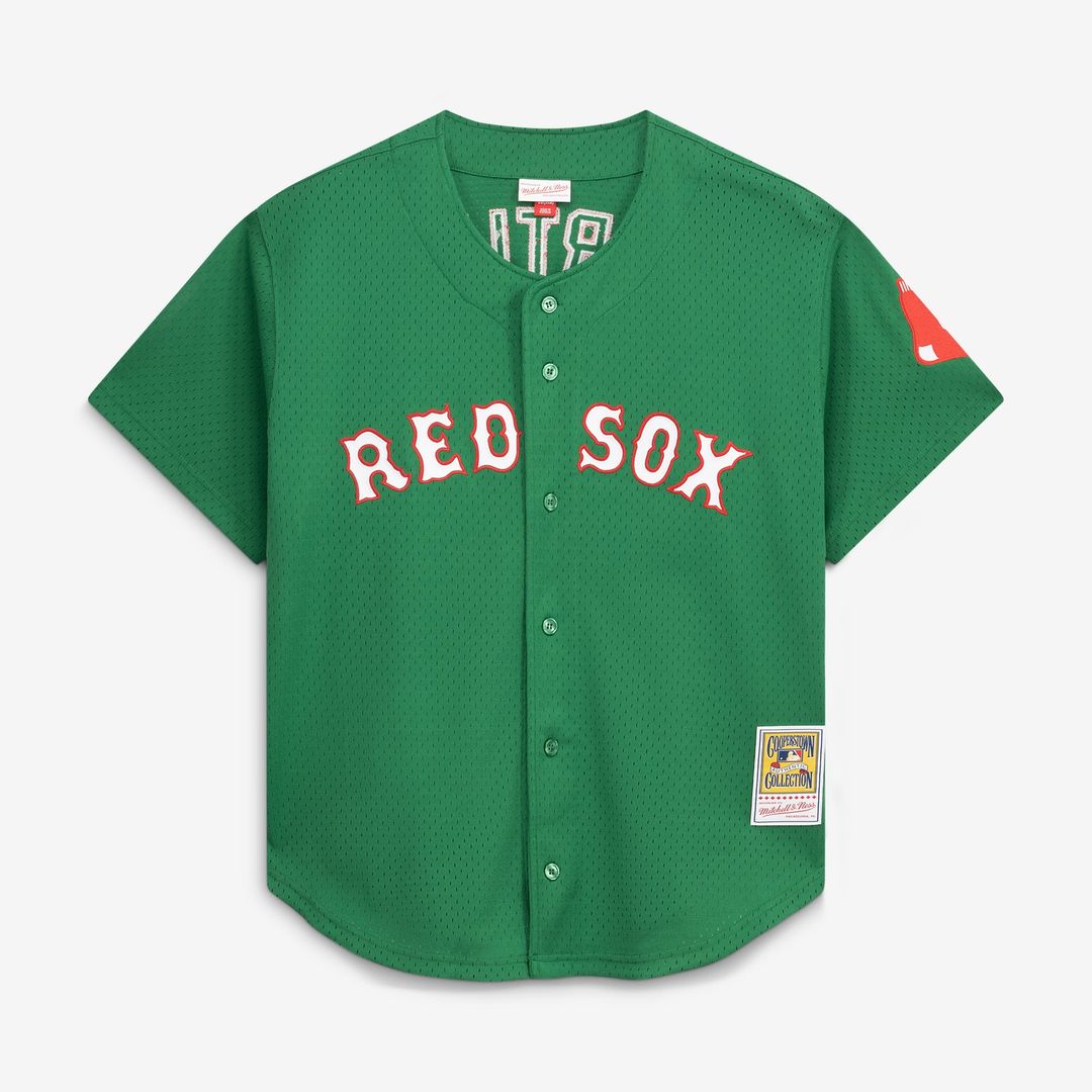 Boston Red Sox David Ortiz | Mitchell & Ness Red Cooperstown Collection Mesh Batting Practice Button-Up Jersey