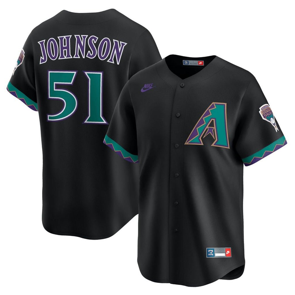Arizona Diamondbacks Randy Johnson | Nike Black Throwback Cooperstown Collection Limited Jersey