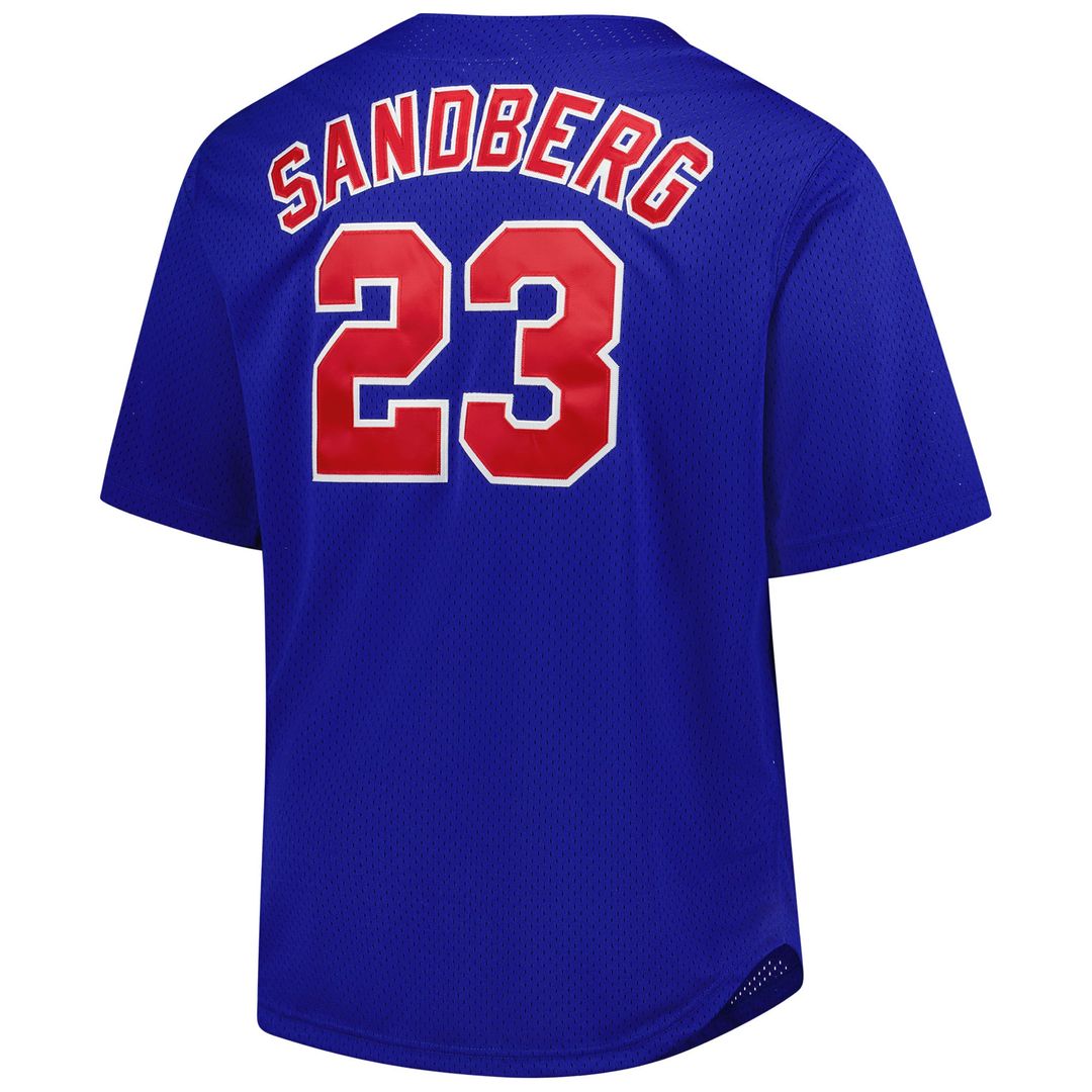 Chicago Cubs Ryne Sandberg | Mitchell & Ness Royal Big & Tall Cooperstown Mesh Batting Practice Jersey