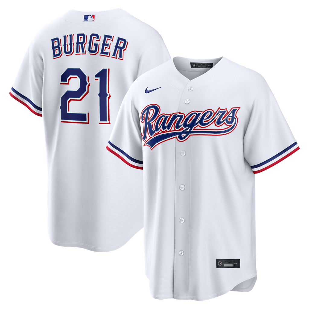 Texas Rangers Jake Burger | Nike White Home Replica Jersey