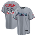 Fourth of July Miami Marlins Kyle Stowers | Nike Gray USA 250 Stadium Jersey