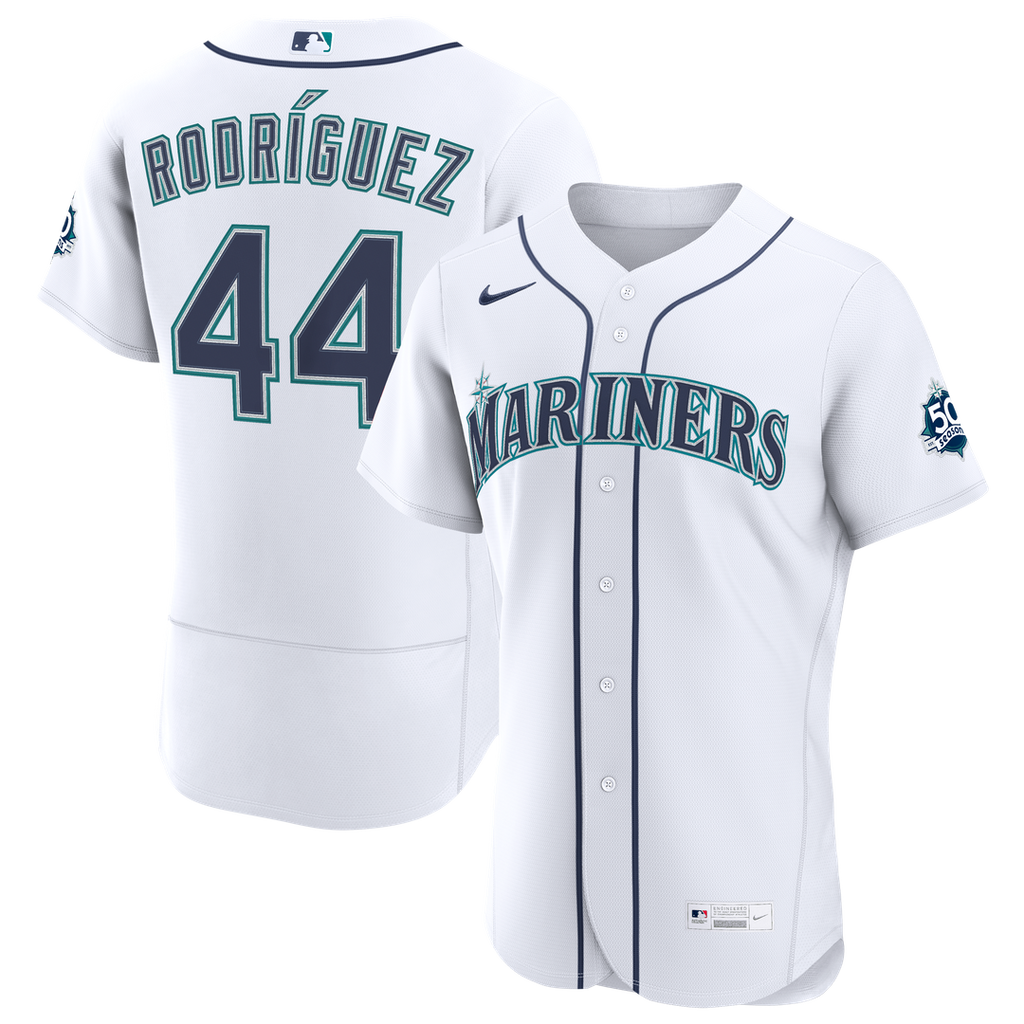 Seattle Mariners Julio Rodriguez | Nike White Home 50th Season Authentic Jersey