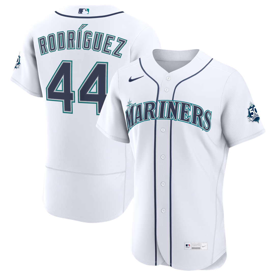 Seattle Mariners Julio Rodriguez | Nike White Home 50th Season Authentic Jersey