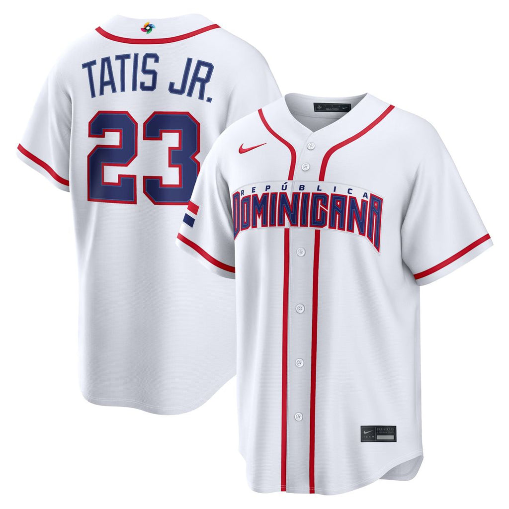 Dominican Republic Baseball Fernando Tatis Jr. | Nike White 2026 World Baseball Classic Home Stadium Jersey