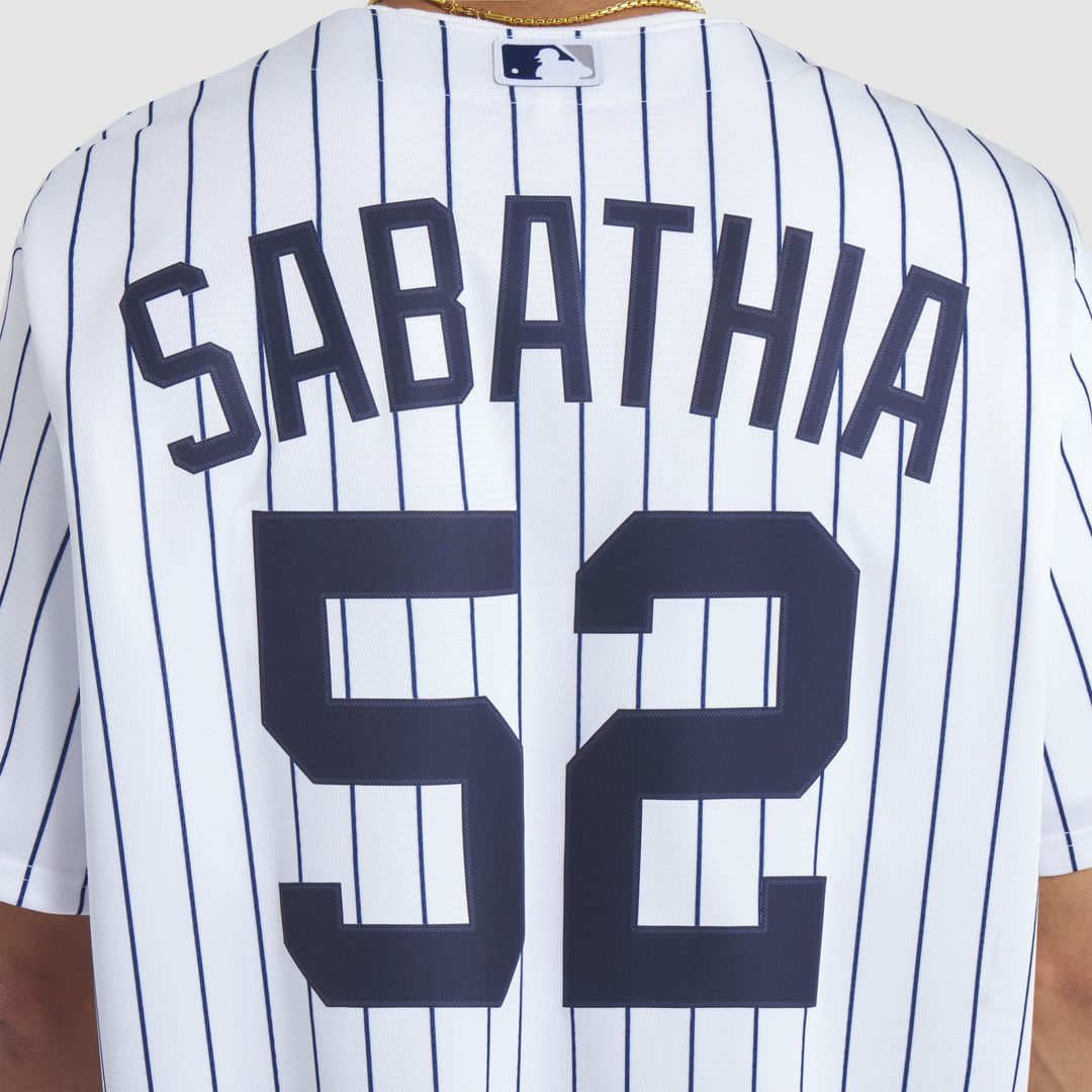 New York Yankees CC Sabathia | Nike White 2025 Baseball Hall of Fame Name & Number Retired Replica Jersey