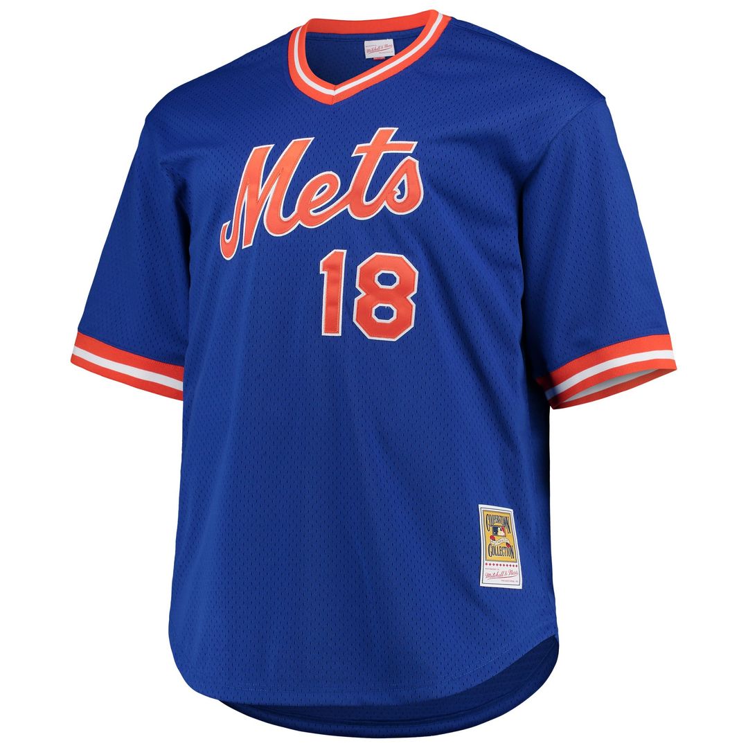New York Mets Darryl Strawberry | Mitchell & Ness Royal Big & Tall Cooperstown Collection Mesh Batting Practice Jersey