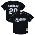 Florida Marlins Miguel Cabrera | Mitchell & Ness Black 2003 Cooperstown Mesh Batting Practice Button-Up Jersey