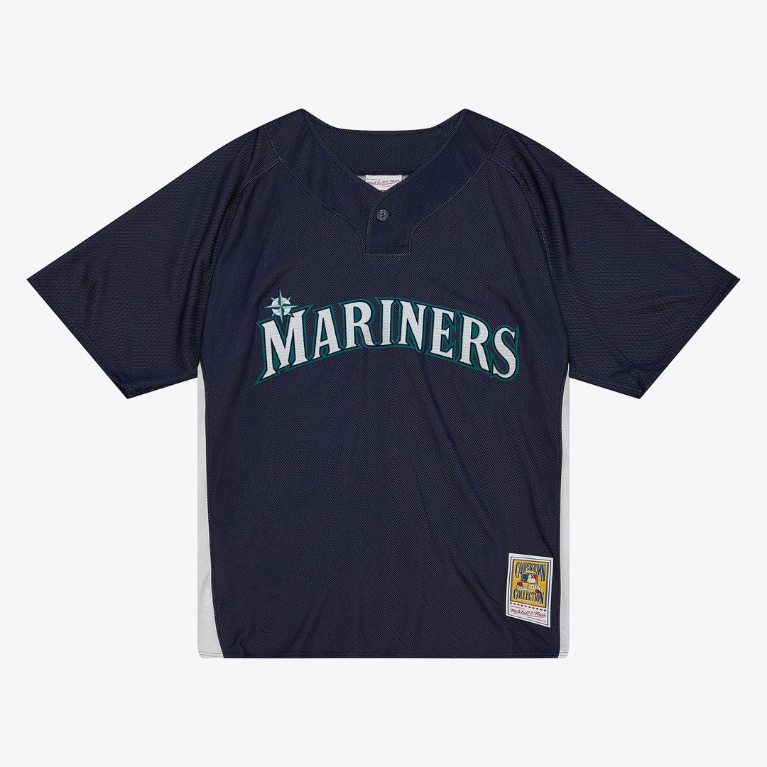 Seattle Mariners Ichiro Suzuki | Mitchell & Ness Navy Big & Tall Cooperstown Mesh Batting Practice Jersey