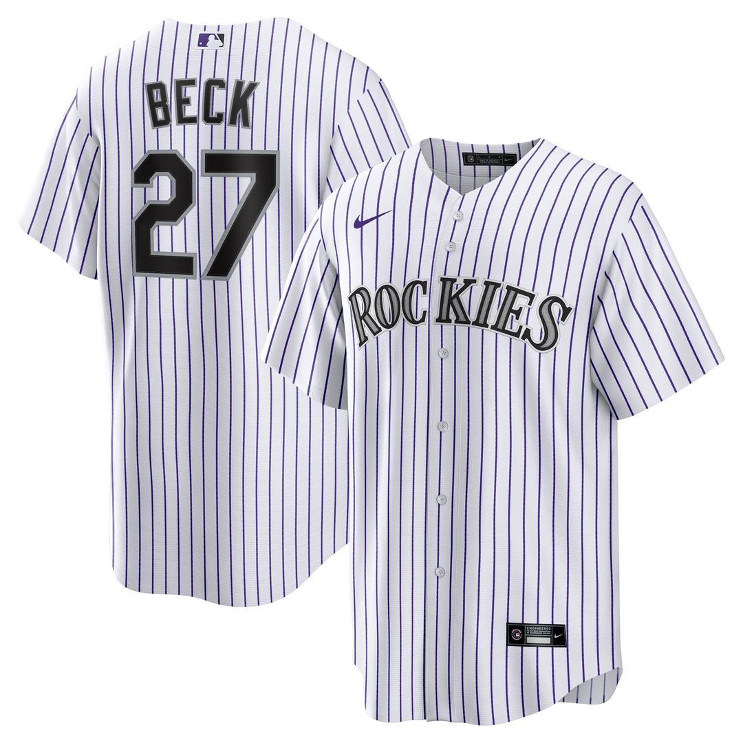 Colorado Rockies Jordan Beck | Nike White Home Replica Jersey