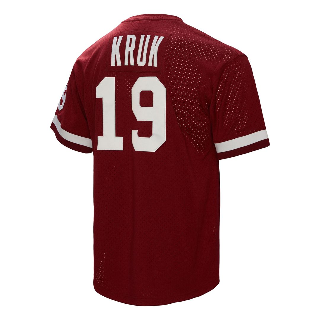 Philadelphia Phillies John Kruk | Mitchell & Ness Burgundy Big & Tall Cooperstown Collection Mesh Batting Practice Jersey