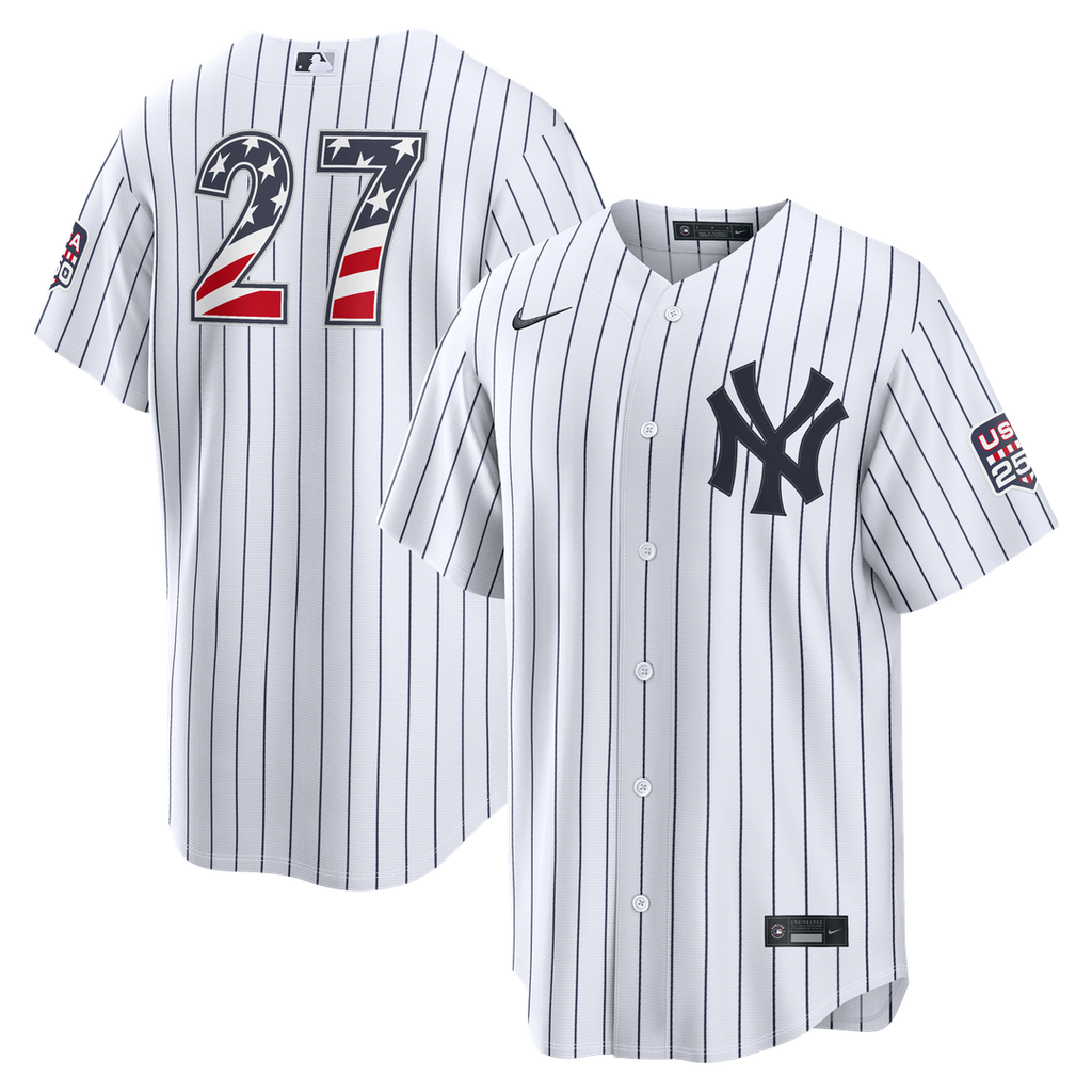 Fourth of July New York Yankees Giancarlo Stanton | Nike White USA 250 Stadium Jersey