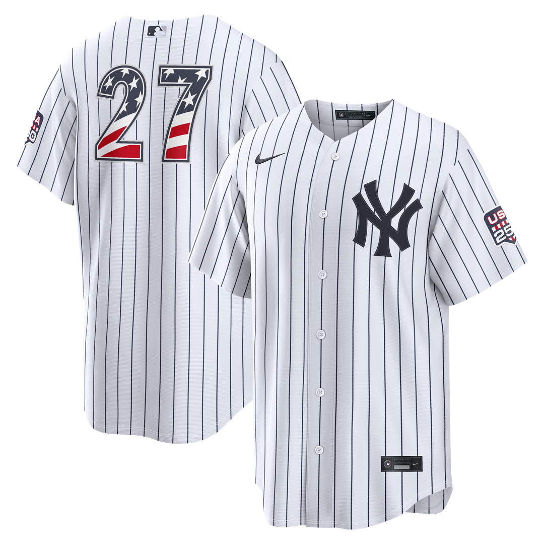 Fourth of July New York Yankees Giancarlo Stanton | Nike White USA 250 Stadium Jersey