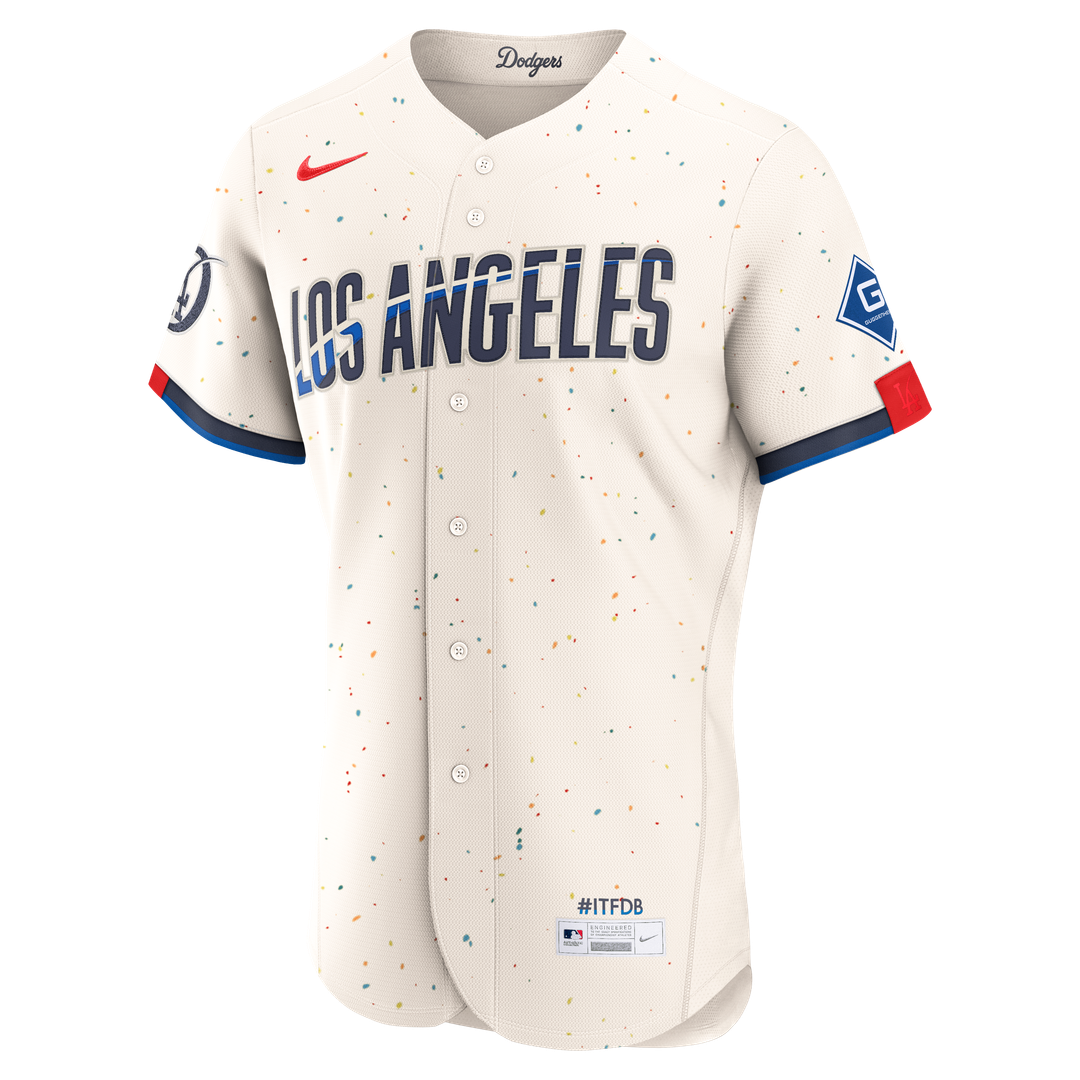 Los Angeles Dodgers | Nike Cream City Connect Authentic Sponsor Patch Jersey