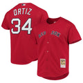 Boston Red Sox David Ortiz | Mitchell & Ness Red Cooperstown Collection Mesh Batting Practice Button-Up Jersey