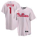 Philadelphia Phillies | Nike White #1 Groom Home Replica Jersey