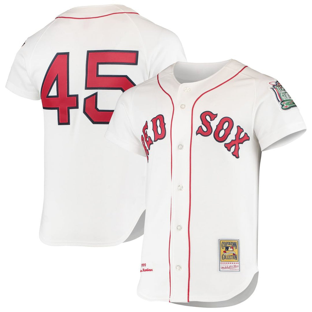 Boston Red Sox Pedro Martinez | Mitchell & Ness White 1999 Cooperstown Collection Home Authentic Jersey