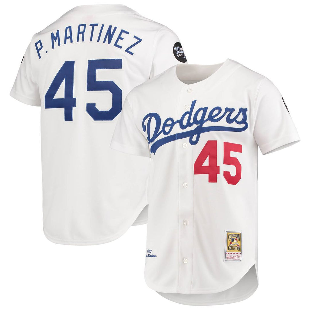 Los Angeles Dodgers Pedro Martinez | Mitchell & Ness White 1993 Cooperstown Collection Home Authentic Jersey