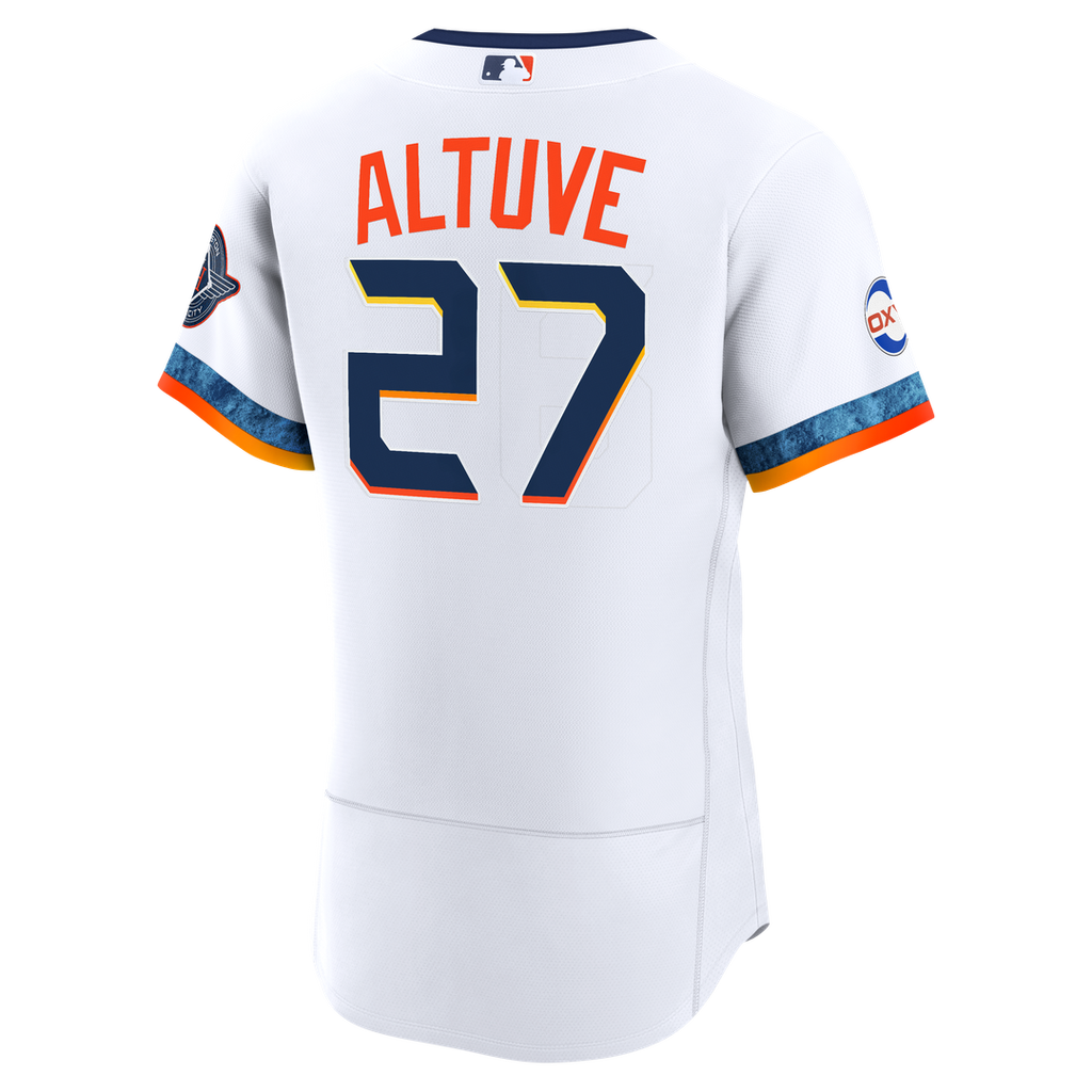 Houston Astros Jose Altuve | Nike White City Connect Authentic Sponsor Patch Jersey