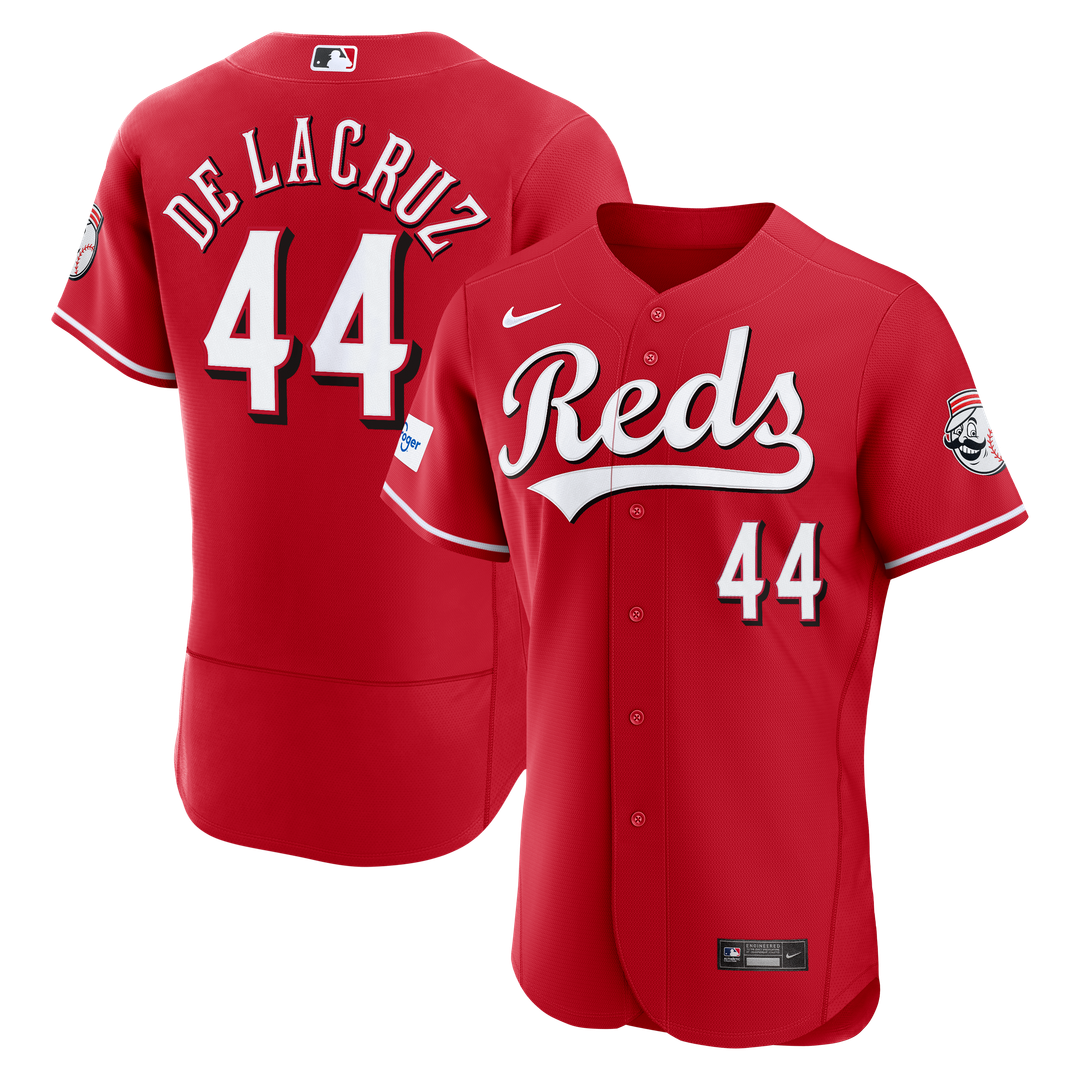 Cincinnati Reds Elly De La Cruz | Nike White Home Authentic Sponsor Patch Jersey