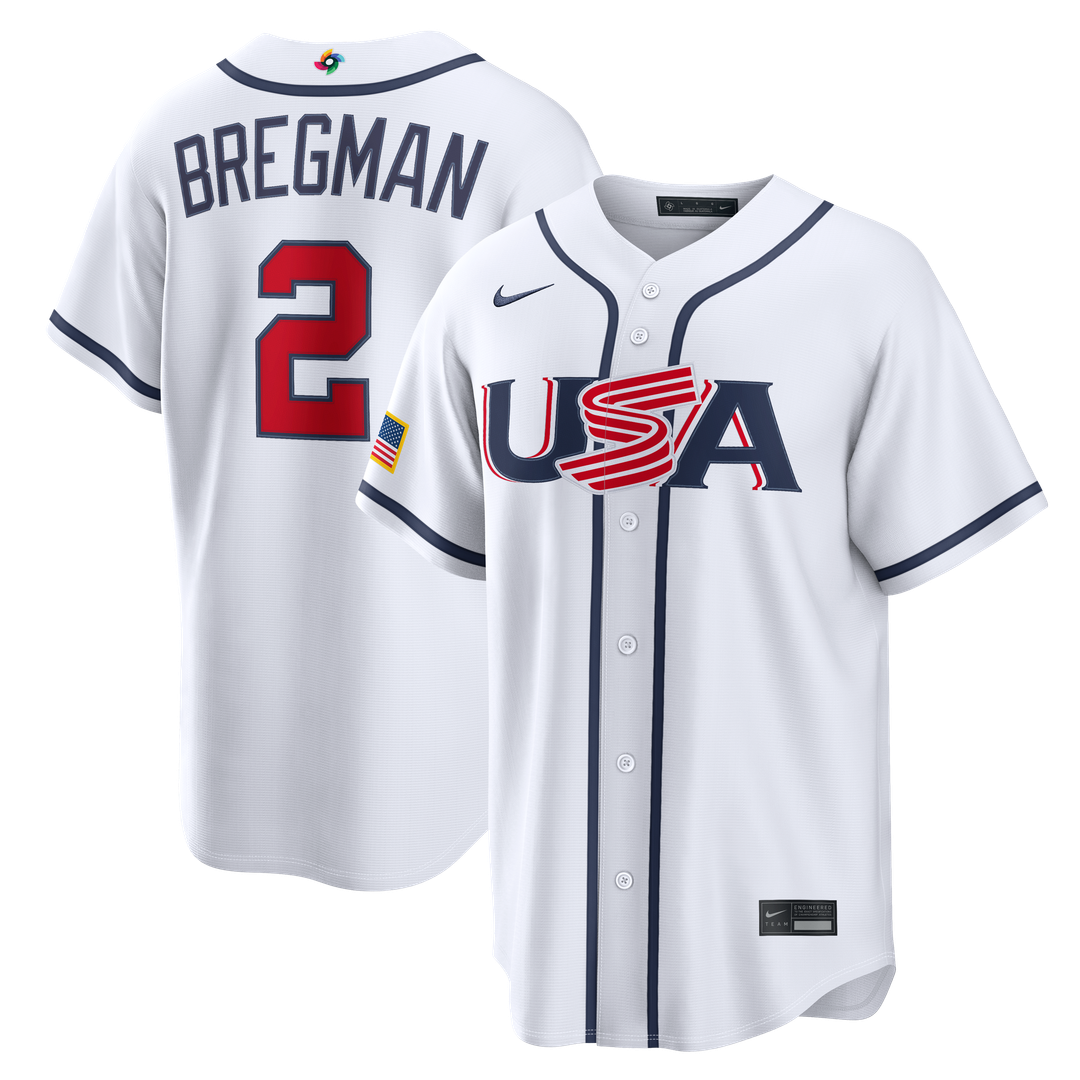 USA Baseball Alex Bregman | Nike White 2026 World Baseball Classic Home Stadium Jersey