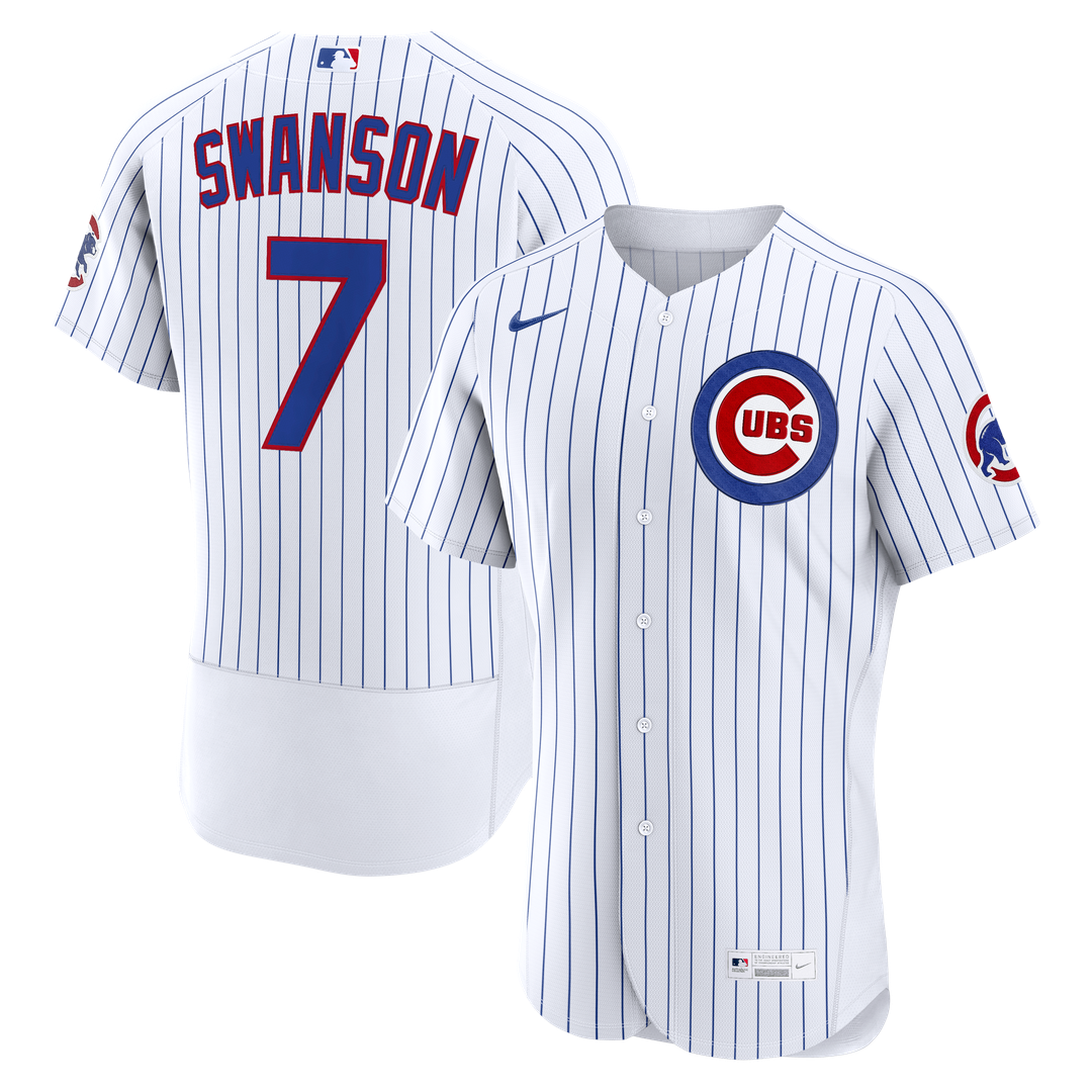 Chicago Cubs Dansby Swanson | Nike White Home Authentic Jersey