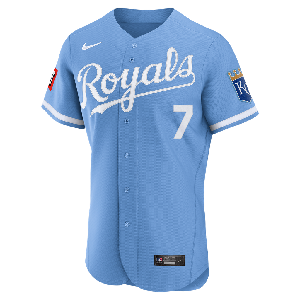 Kansas City Royals Bobby Witt Jr. | Nike Light Blue Alternate Authentic Sponsor Patch Jersey
