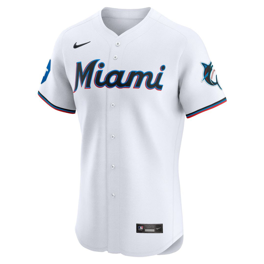 Miami Marlins | Nike White Home Elite Patch Jersey