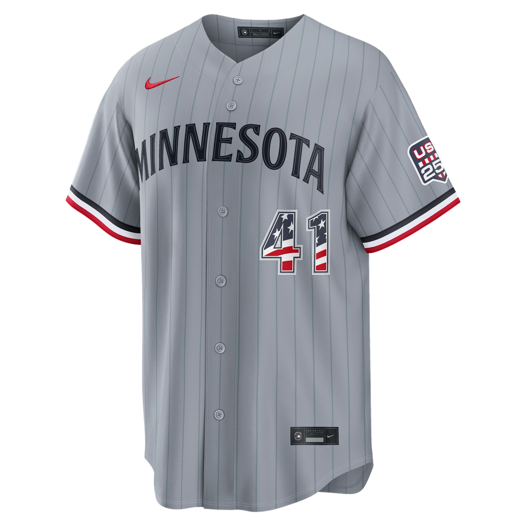 Fourth of July Minnesota Twins Joe Ryan | Nike Gray USA 250 Stadium Jersey
