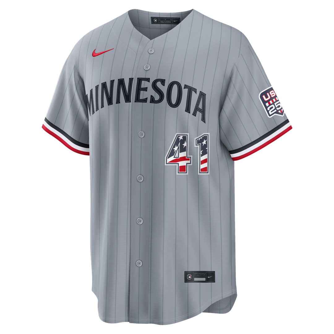 Fourth of July Minnesota Twins Joe Ryan | Nike Gray USA 250 Stadium Jersey