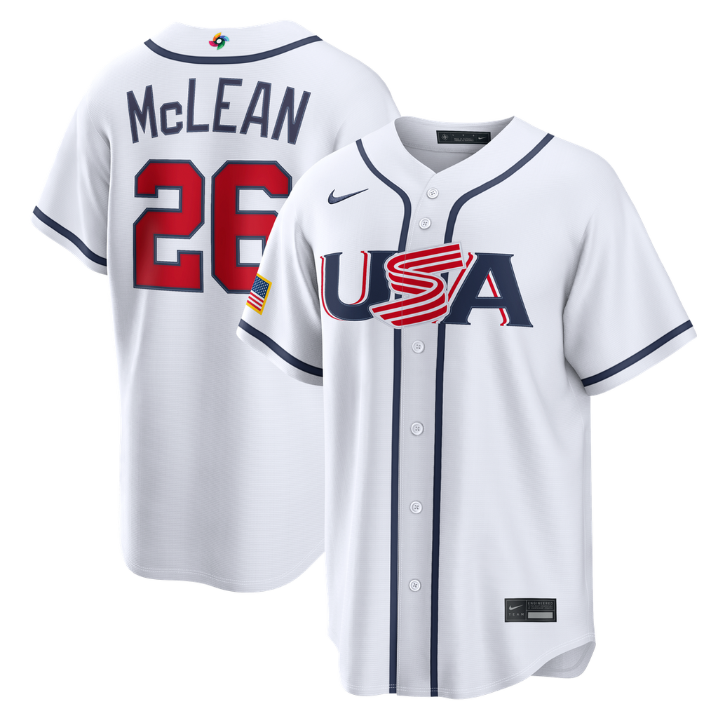 USA Baseball Nolan McLean | Nike White 2026 World Baseball Classic Home Stadium Jersey