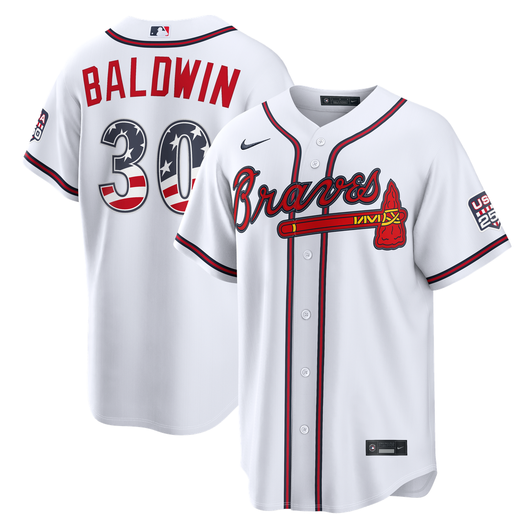Fourth of July Atlanta Braves Drake Baldwin | Nike White USA 250 Stadium Jersey