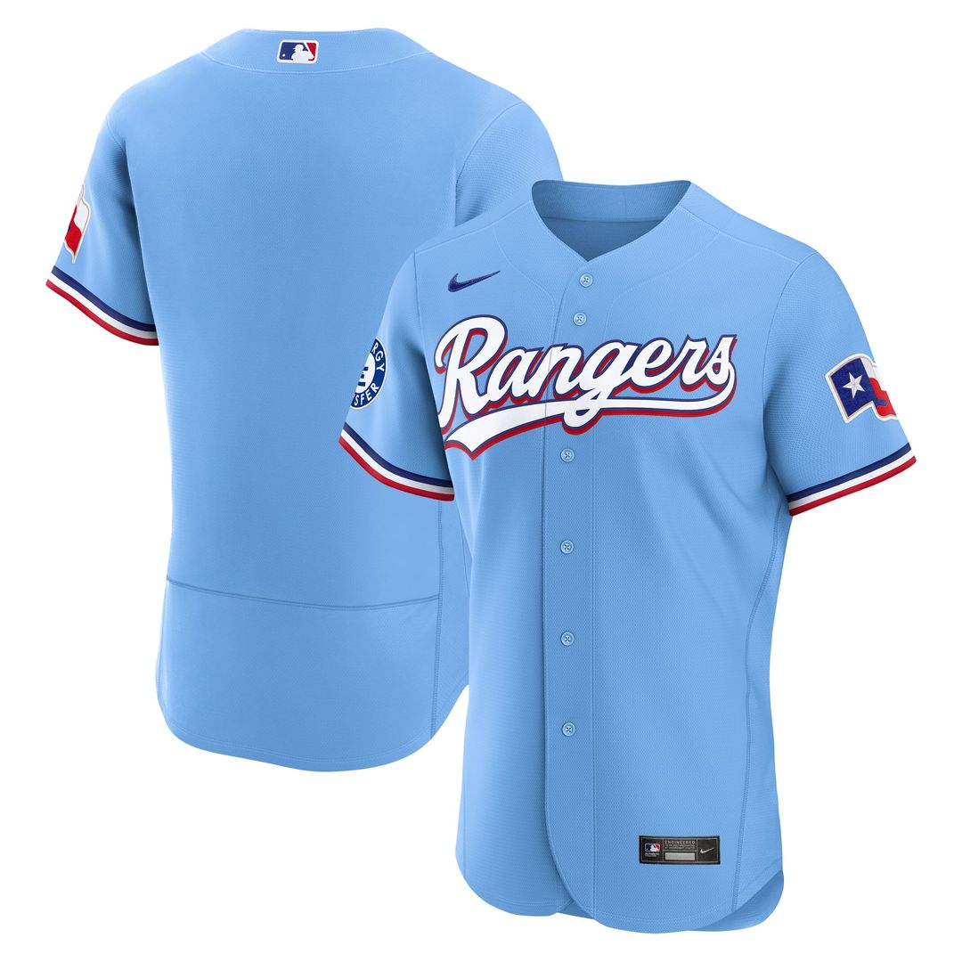 Texas Rangers | Nike Light Blue Alternate Sponsor Patch Authentic Jersey
