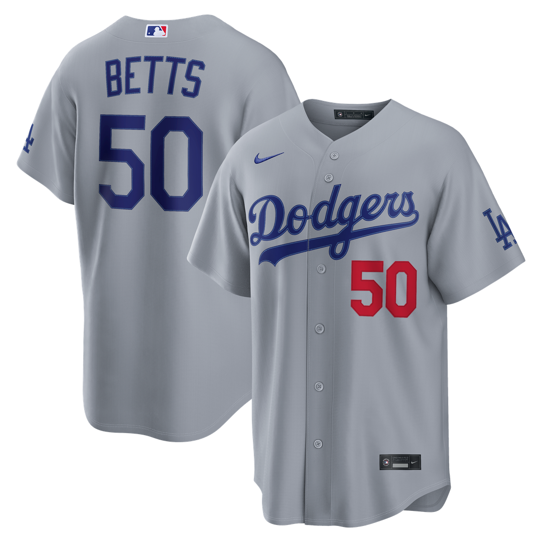 Los Angeles Dodgers Mookie Betts | Nike Gray Stadium Jersey
