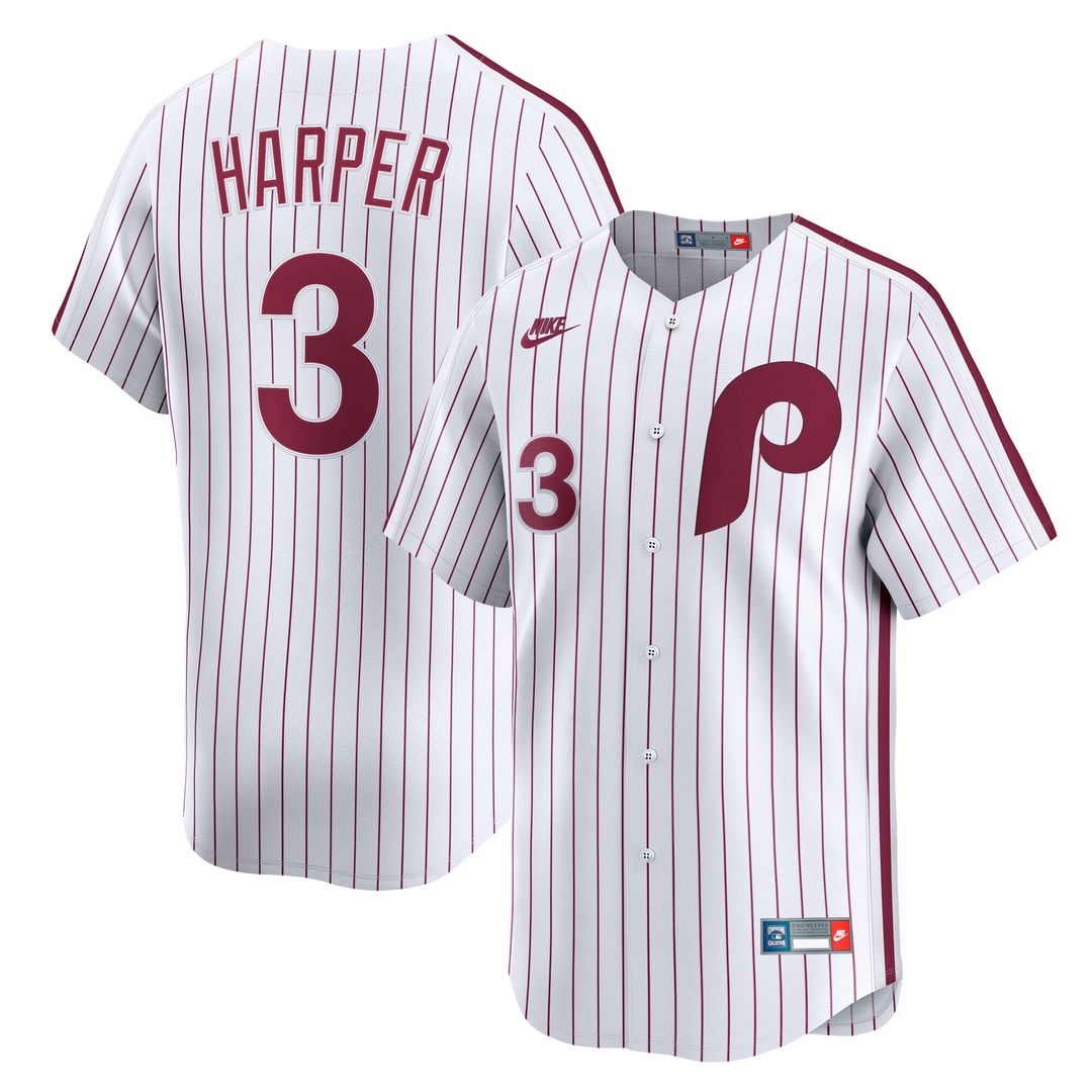 Philadelphia Phillies Bryce Harper | Nike White Cooperstown Collection Limited Jersey
