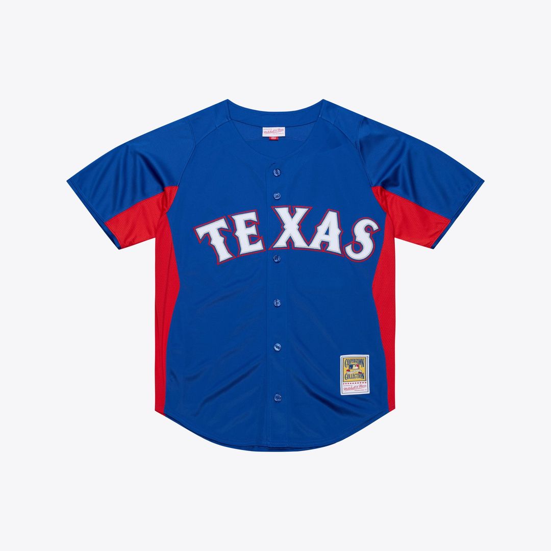 Texas Rangers Adrian Beltre | Mitchell & Ness Royal Cooperstown Mesh Batting Practice Button-Up Jersey