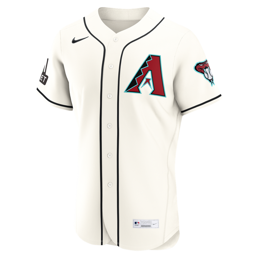 Arizona Diamondbacks Ketel Marte | Nike Cream Home Authentic Sponsor Patch Jersey