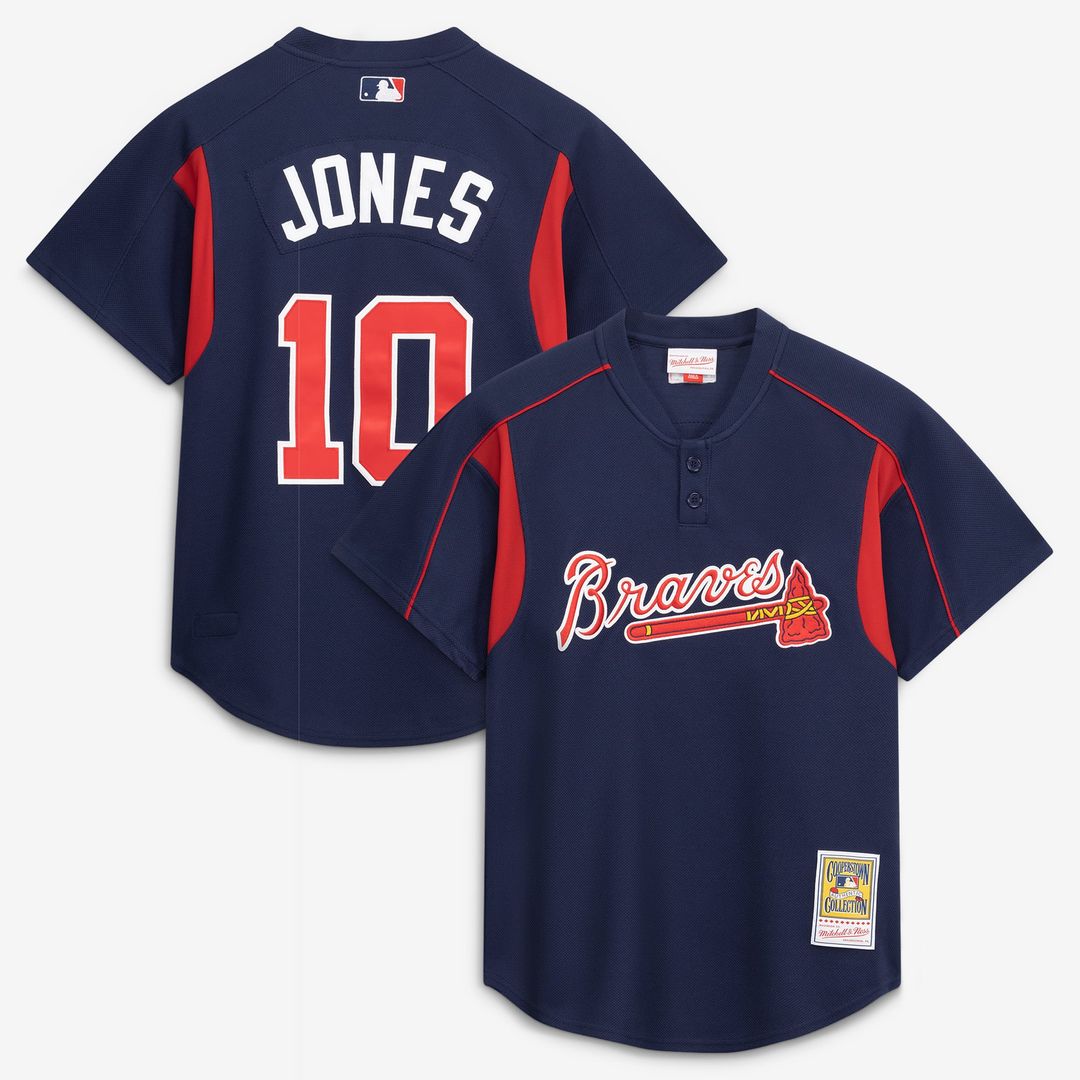 Atlanta Braves Chipper Jones | Mitchell & Ness Navy Authentic Batting Practice Jersey