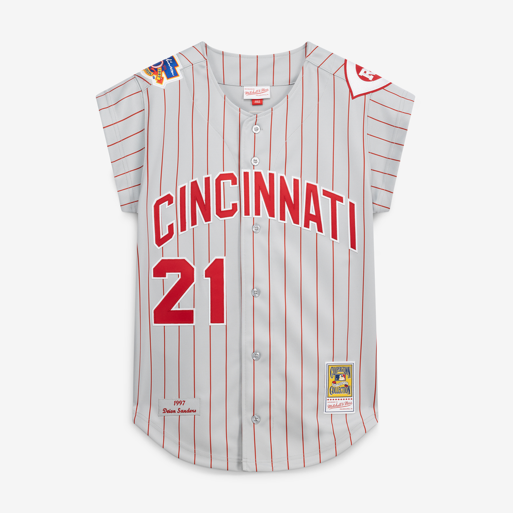 Cincinnati Reds Deion Sanders | Mitchell & Ness Gray 1997 Authentic Jersey