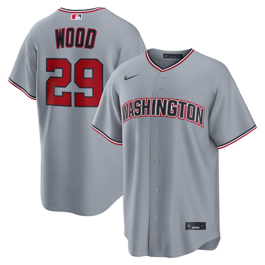 Washington Nationals James Wood | Nike Gray Road Replica Jersey