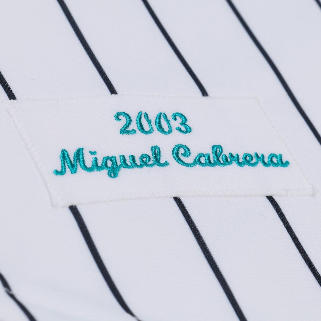 Florida Marlins Miguel Cabrera | Mitchell & Ness White 2003 Cooperstown Collection Authentic Jersey