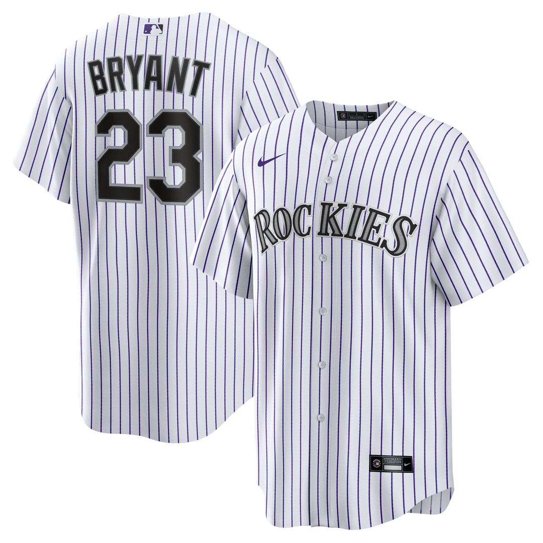 Colorado Rockies Kris Bryant | Nike White/Purple Replica Player Jersey