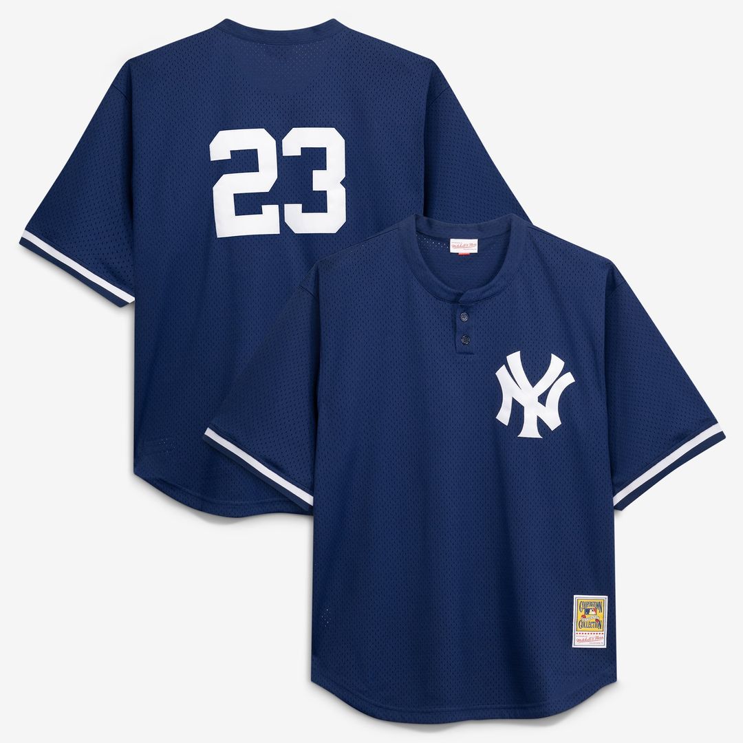New York Yankees Don Mattingly | Mitchell & Ness Navy Cooperstown Collection Big & Tall Mesh Batting Practice Jersey