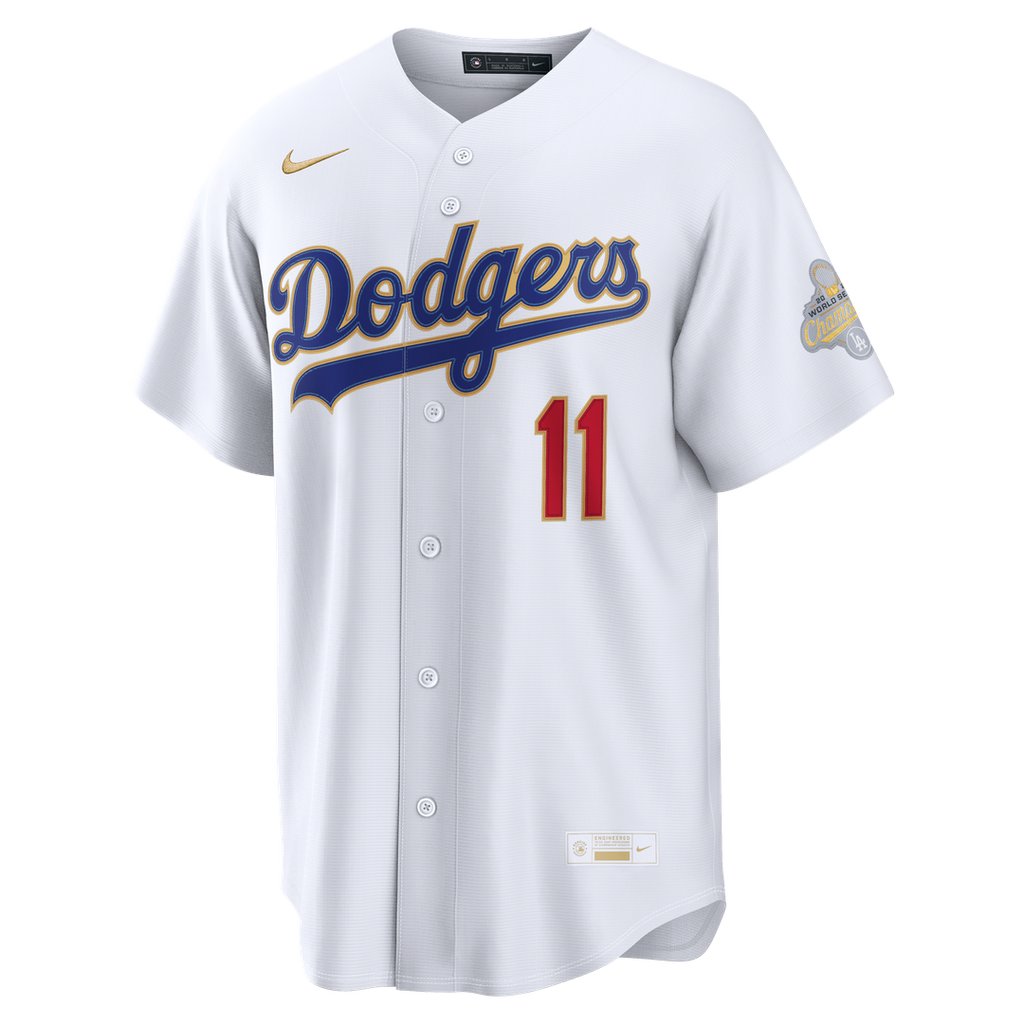 Los Angeles Dodgers Roki Sasaki | Nike White 2026 Gold Collection Kanji Stadium Jersey