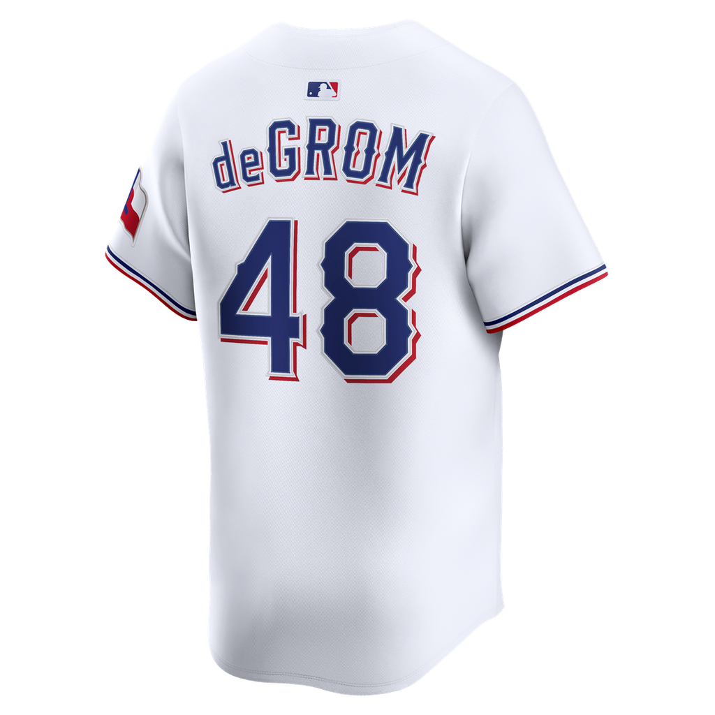 Texas Rangers Jacob deGrom | Nike White Home Limited Jersey