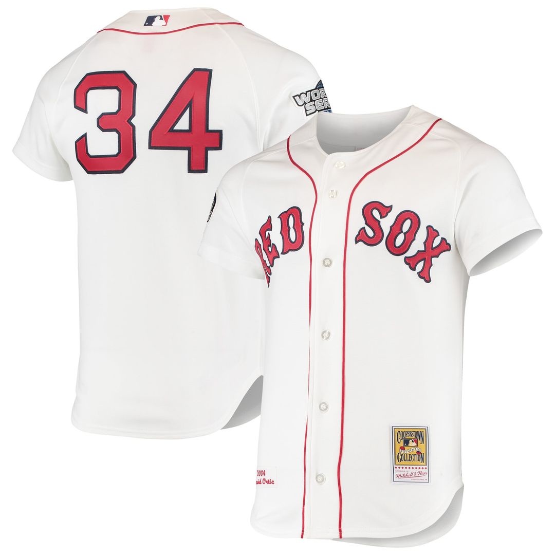 Boston Red Sox David Ortiz | Mitchell & Ness White 2004 Cooperstown Collection Home Authentic Jersey