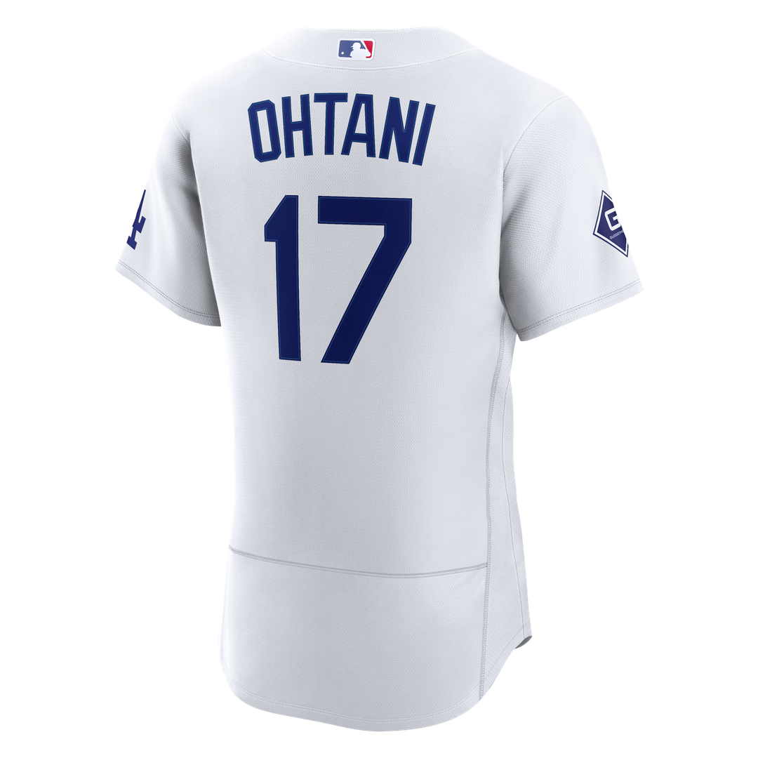Los Angeles Dodgers Shohei Ohtani | Nike White Home Authentic Sponsor Patch Jersey