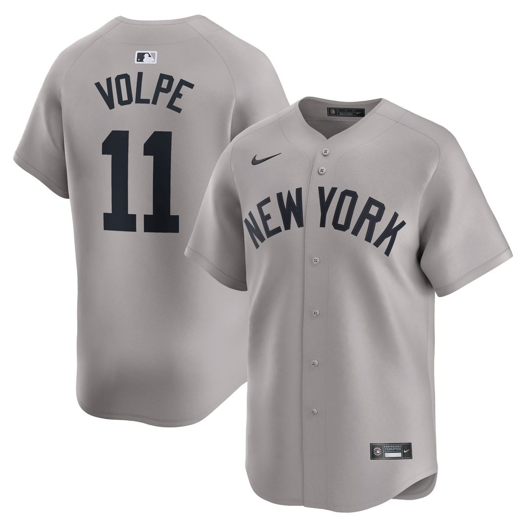 New York Yankees Anthony Volpe | Nike Gray Away Limited Player Jersey